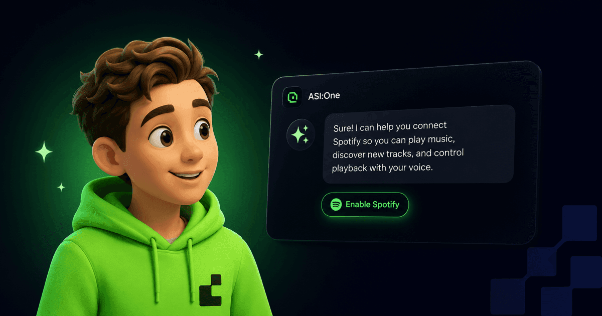 An ASI:One chat reply with a one-tap tool suggestion appearing underneath it