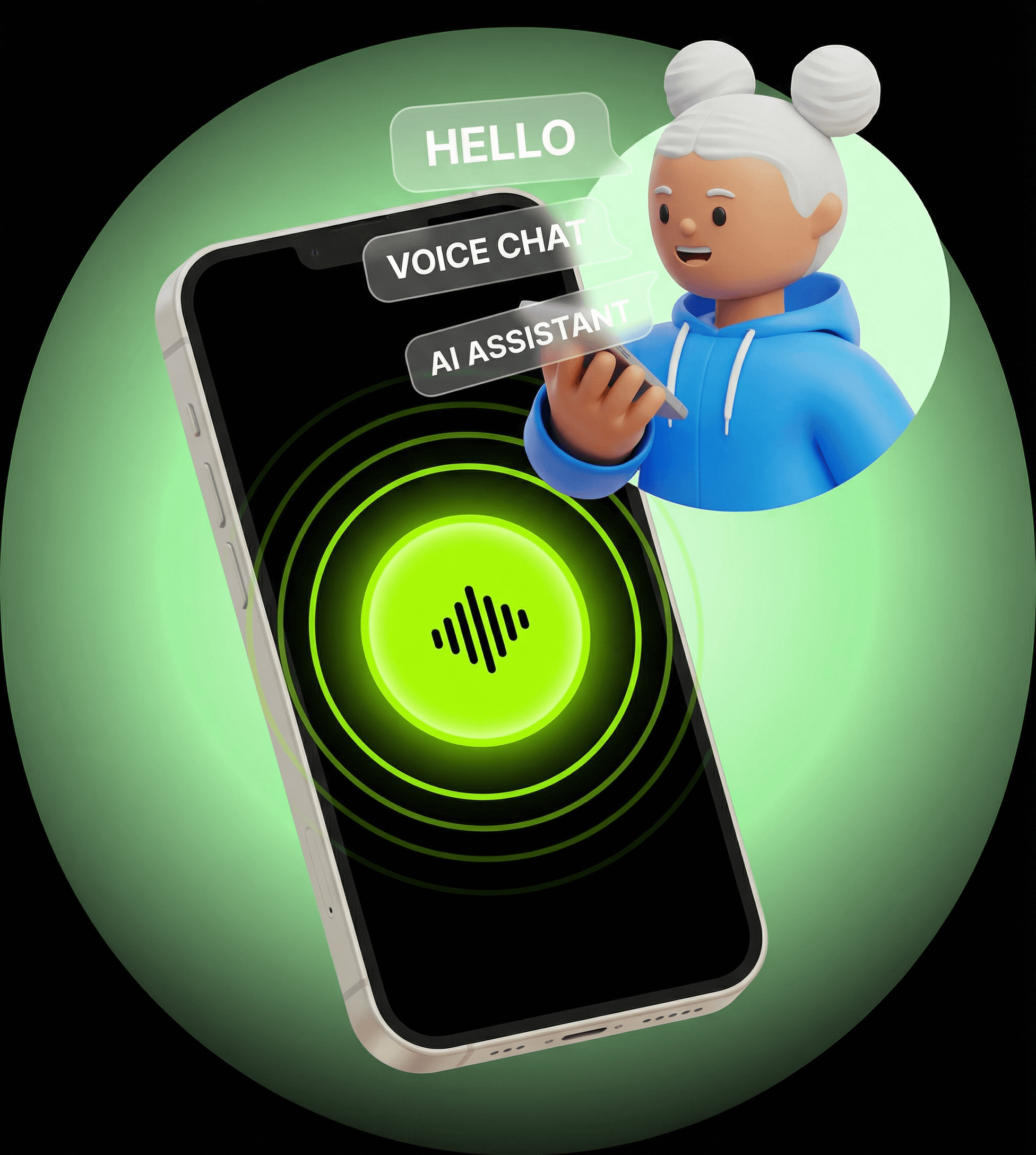 Mobile voice input with AI on smartphone